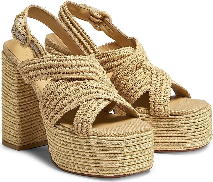Women's Fulvia 130MM Raffia Platform Sandals - Raffia - Size 8 - Image 2