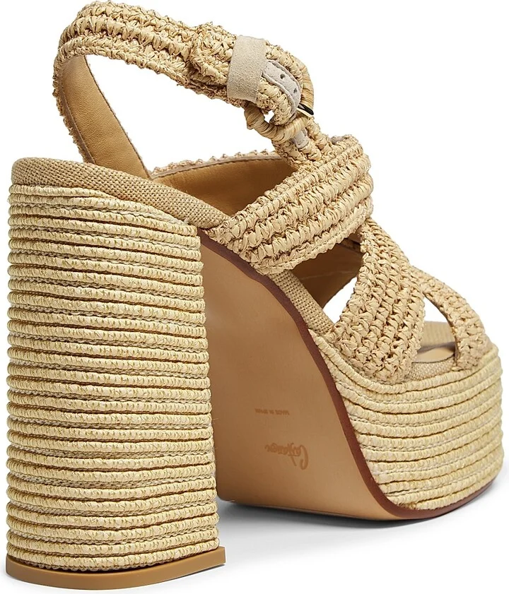 Women's Fulvia 130MM Raffia Platform Sandals - Raffia - Size 8 - Image 3