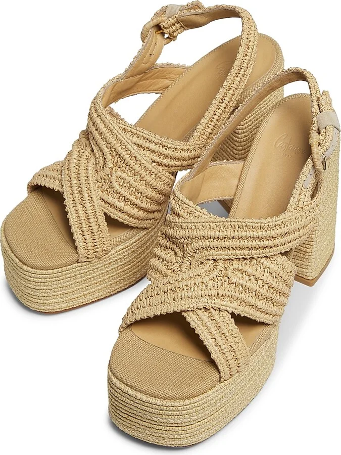 Women's Fulvia 130MM Raffia Platform Sandals - Raffia - Size 8 - Image 4