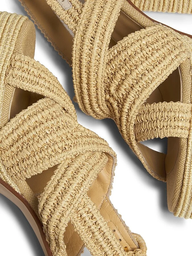 Women's Fulvia 130MM Raffia Platform Sandals - Raffia - Size 8 - Image 6