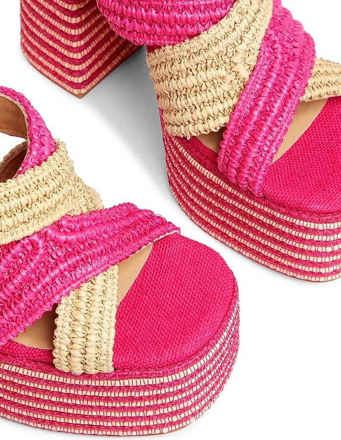 Women's Fulvia 130MM Raffia Platform Sandals - Raffia - Size 8 - Image 11
