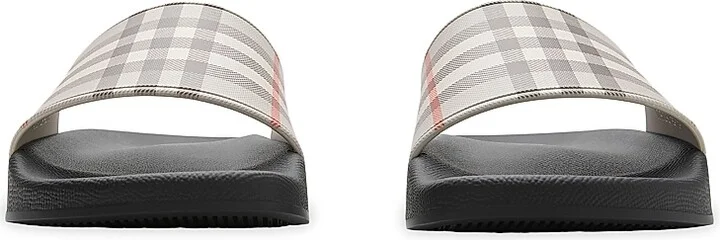 Women's Furley Check Slides - Safari Check - Size 5 Sandals - Image 2