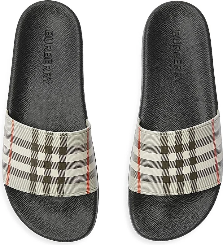 Women's Furley Check Slides - Safari Check - Size 5 Sandals - Image 4
