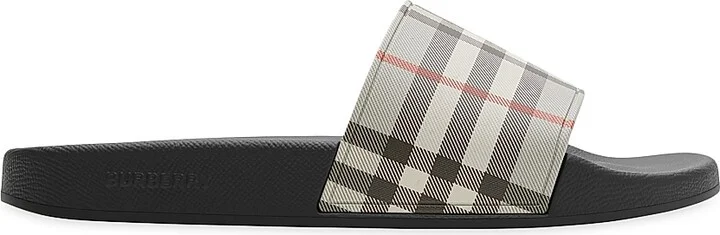 Women's Furley Check Slides - Safari Check - Size 5 Sandals