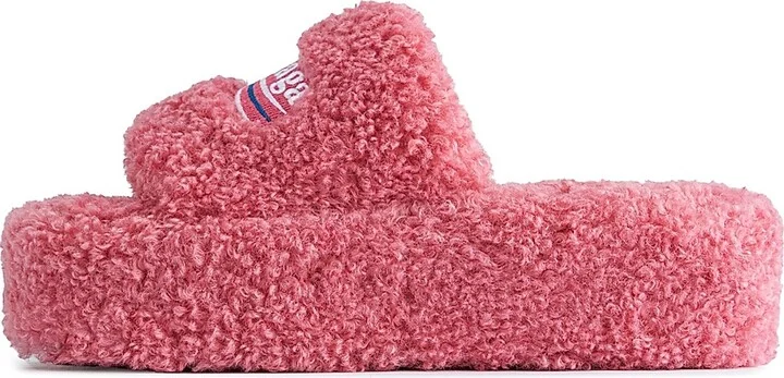 Women's Furry Platform Sandals - Pink - Size 8 - Image 6