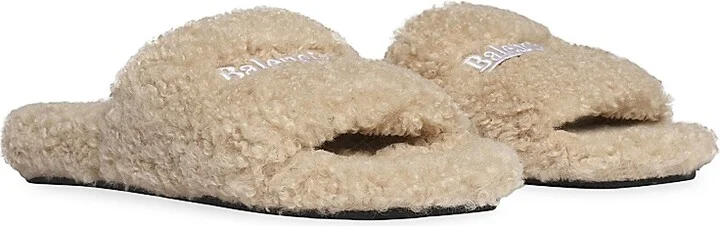 Women's Furry Slide Sandals - Black - Size 7 - Image 7