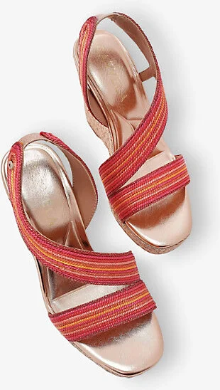 Womens Fushia cmb Gala 110 Embellished Woven Wedges Eur 39 / 6 Uk Women - Image 2
