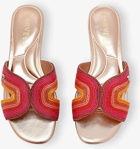 Womens Fushia cmb Gala Mule Metallic Woven Sandals Eur 40 / 7 Uk Women - Image 2