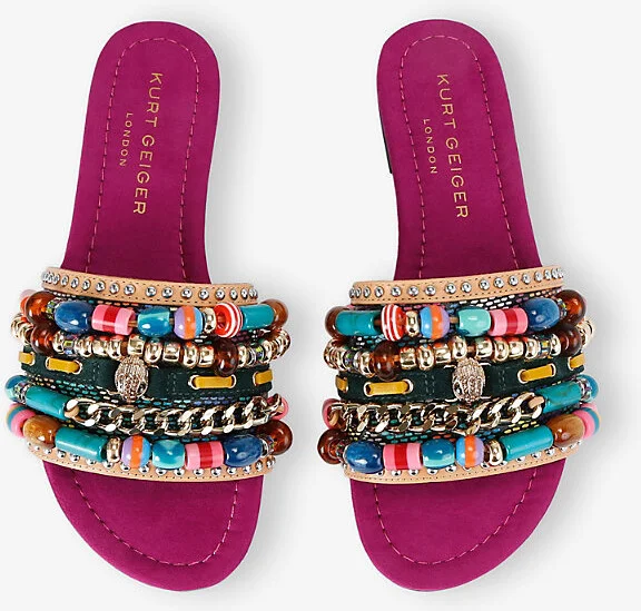 Womens Fushia cmb Southbank Bead-Embellished Woven Sandals Eur 42/ 9 Uk Women - Image 2