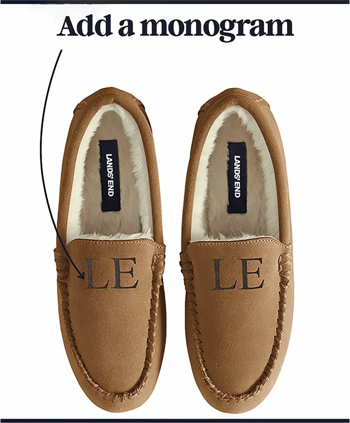 Women's Fuzzy Lined Suede Moccasin Slippers - Image 3