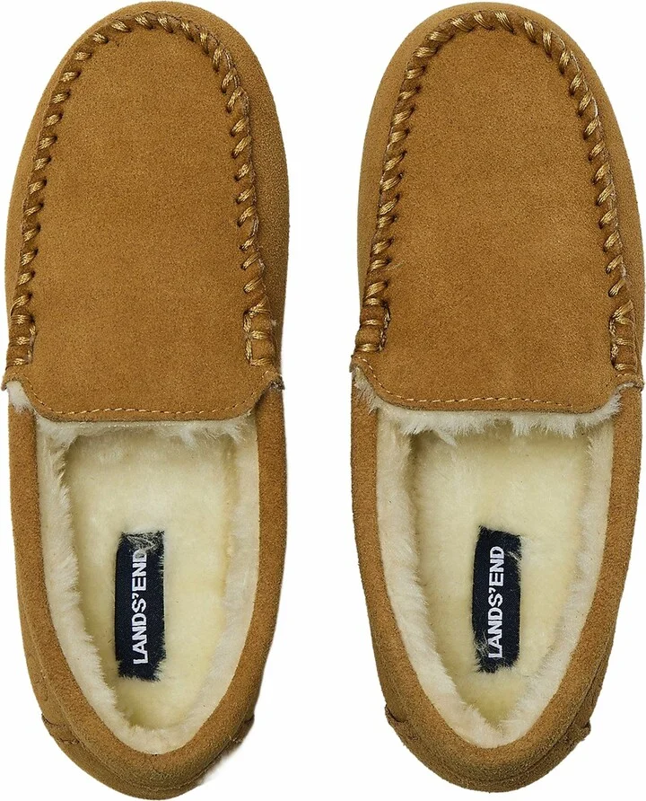 Women's Fuzzy Lined Suede Moccasin Slippers