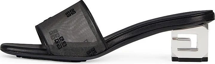 Women's G Cube Mules in 4G Transparent Mesh - Black - Size 6 - Image 2