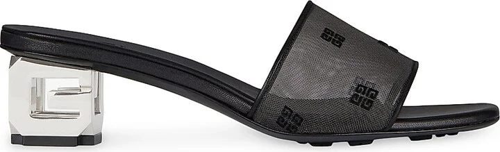 Women's G Cube Mules in 4G Transparent Mesh - Black - Size 6