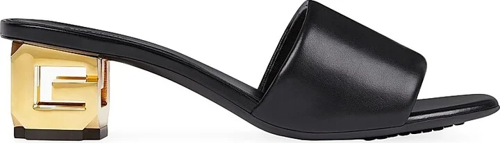 Women's G Cube Mules in Leather - Black - Size 6