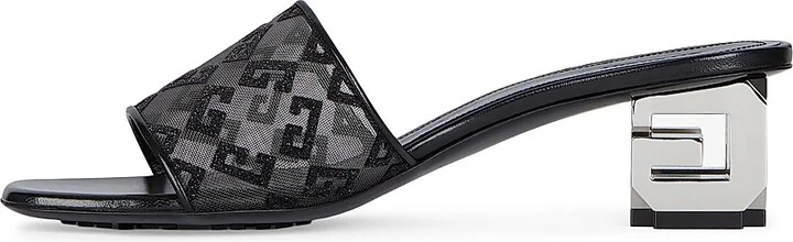 Women's G Cube Mules in Monogram 72 Mesh with Lurex - Black - Size 6 - Image 2
