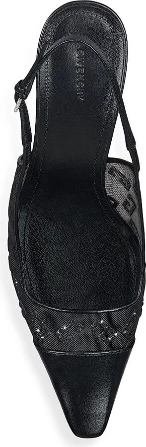 Women's G Cube Slingback Pumps in Monogram 72 Mesh - Black - Size 7 - Image 5