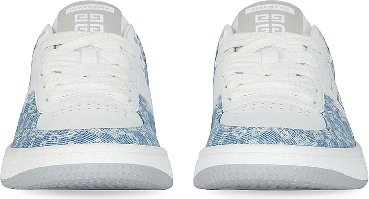 Women's G Move Sneakers in Mixed Leathers and Denim Monogram - Denim Blue - Size 6 - Image 3