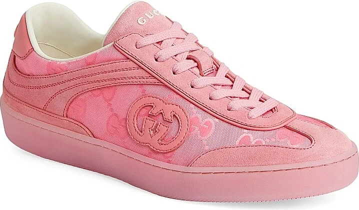 Women's G74 GG Canvas & Suede Low-Top Sneakers - Rose Pink - Size 7 - Image 2