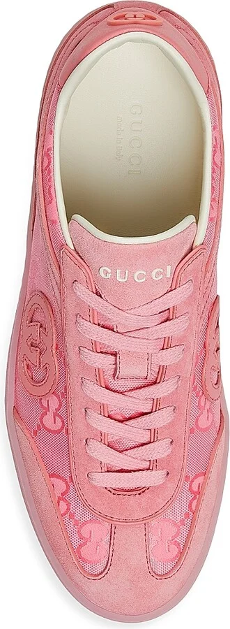 Women's G74 GG Canvas & Suede Low-Top Sneakers - Rose Pink - Size 7 - Image 4