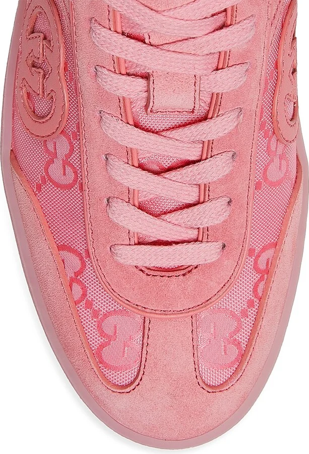 Women's G74 GG Canvas & Suede Low-Top Sneakers - Rose Pink - Size 7 - Image 5