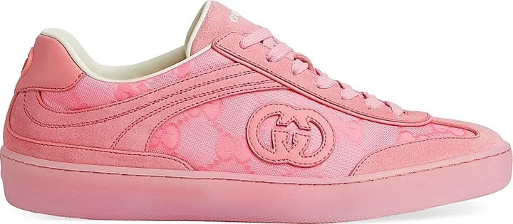 Women's G74 GG Canvas & Suede Low-Top Sneakers - Rose Pink - Size 7