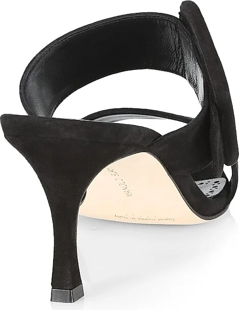 Women's Gable 70MM Suede Buckle Mules - Black Suede - Size 8.5 - Image 3