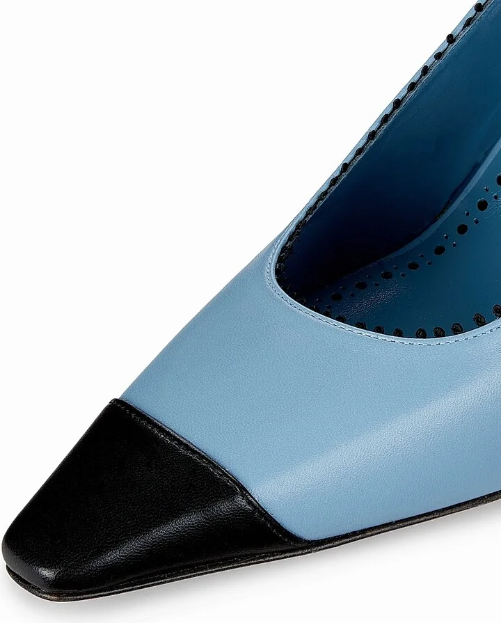 Women's Gaius Leather Slingback Pumps - Black Medium Blue - Size 9.5 - Image 5