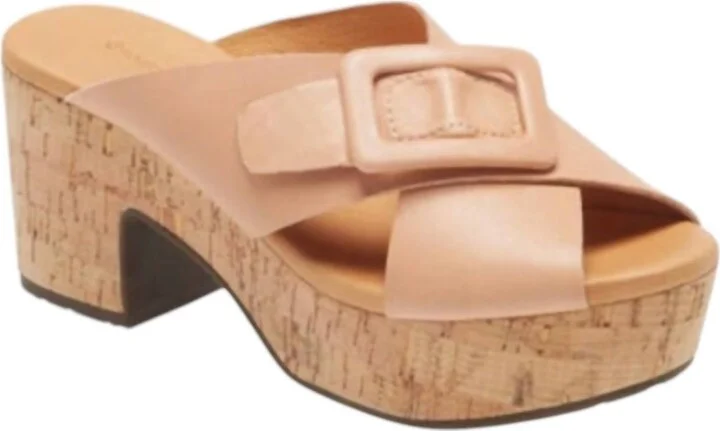 Women's Galaxy Platform Sandal In Nude Leather