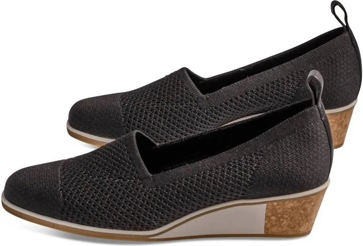 Women's Galen Wedges In Black Stretch Knit