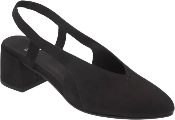 Women's Gals Slingback Pump Shoes In Black Nubuck