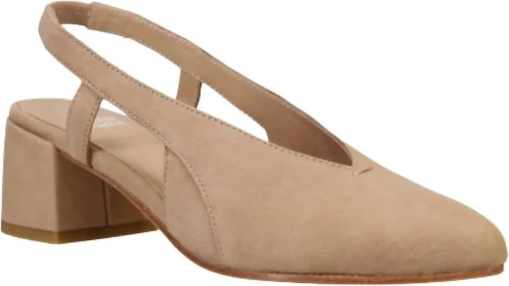 Women's Gals Slingback Pump Shoes In Earth Tumbled Nubuck