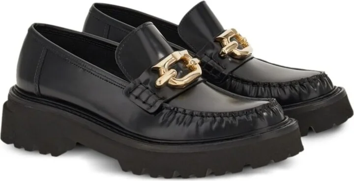 Women's Gancini-Buckle Leather Loafers - Image 2