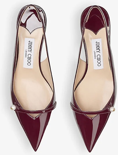 Womens Garnet Amita 45 Faux Pearl-Embellished Patent-Leather Heeled Courts Eur 38.5 / 5.5 Uk Women - Image 2