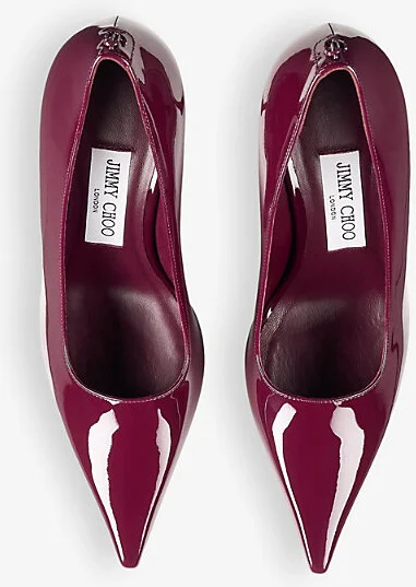 Womens Garnet Ixia 80 Logo-Embellished Patent-Leather Heeled Courts Eur 41.5 / 8.5 Uk Women - Image 2