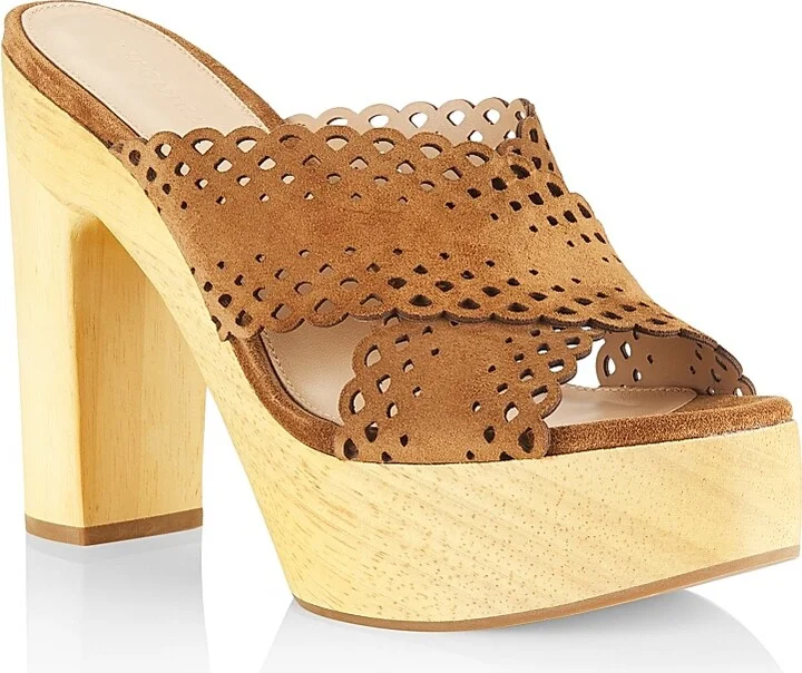 Women's Gaynor Suede Platform Mules - Hazelwood - Size 10 - Image 2