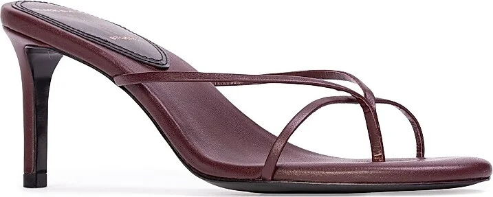 Women's Gem 65MM Slip-On Sandals - Black Leather - Size 6 - Image 6