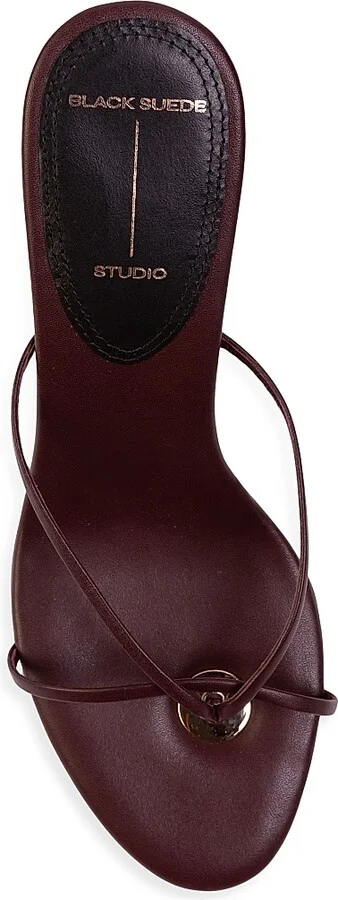 Women's Gem 65MM Slip-On Sandals - Black Leather - Size 6 - Image 7