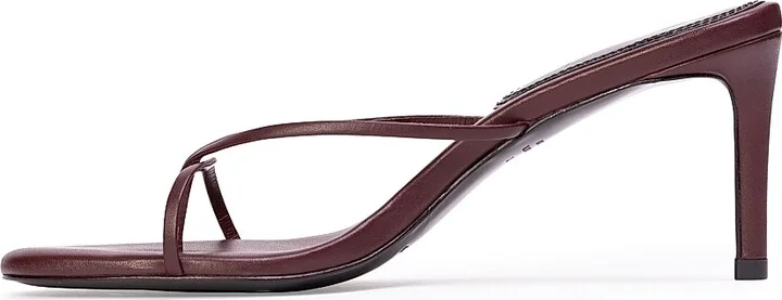 Women's Gem 65MM Slip-On Sandals - Black Leather - Size 6 - Image 8