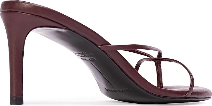 Women's Gem 65MM Slip-On Sandals - Black Leather - Size 6 - Image 9