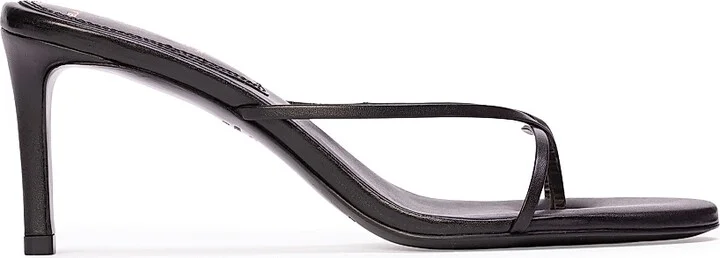 Women's Gem 65MM Slip-On Sandals - Black Leather - Size 6