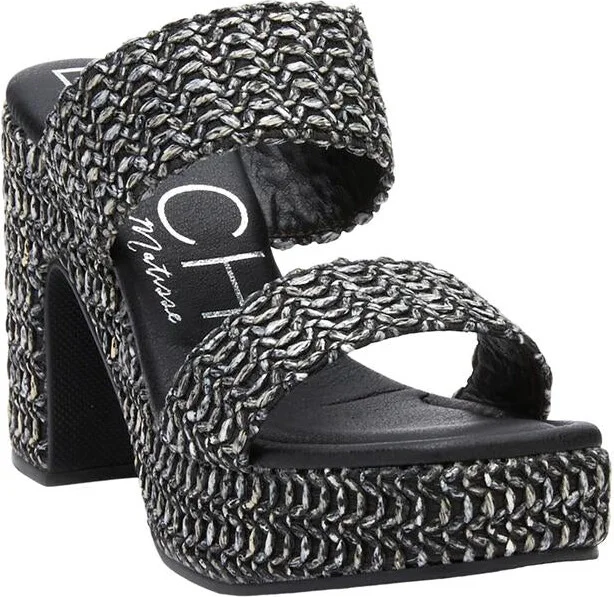 Women's Gem Platform Block Heel In Black