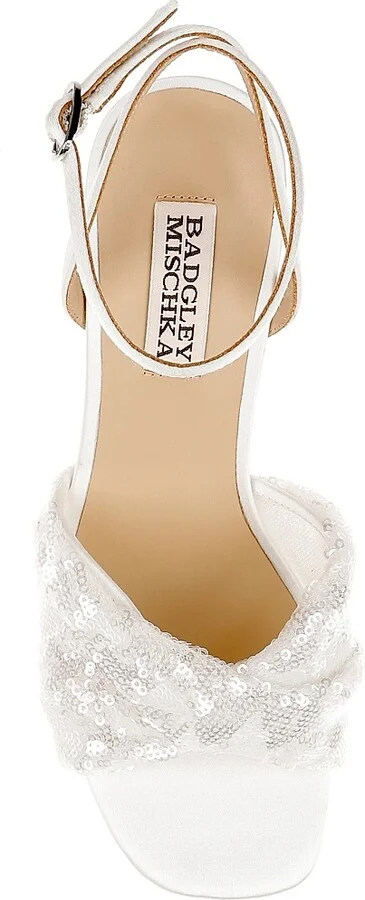 Women's Gema 70MM Sequined Sandals - White Sequins - Size 5 - Image 5