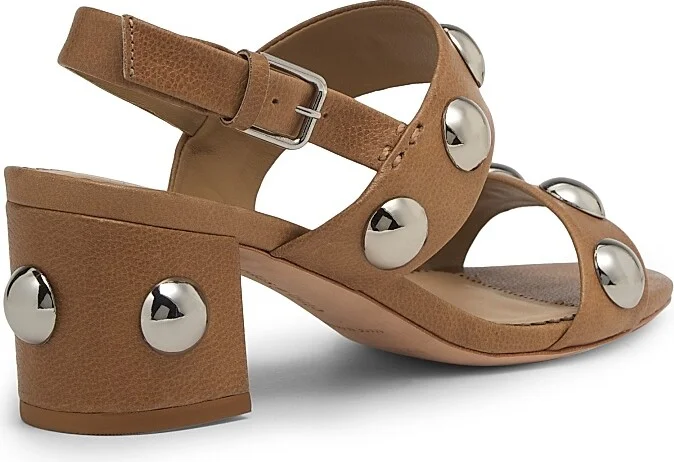 Women's Gemma 45MM Studded Leather Block Heel Sandals - Brown Sugar - Size 6.5 - Image 3