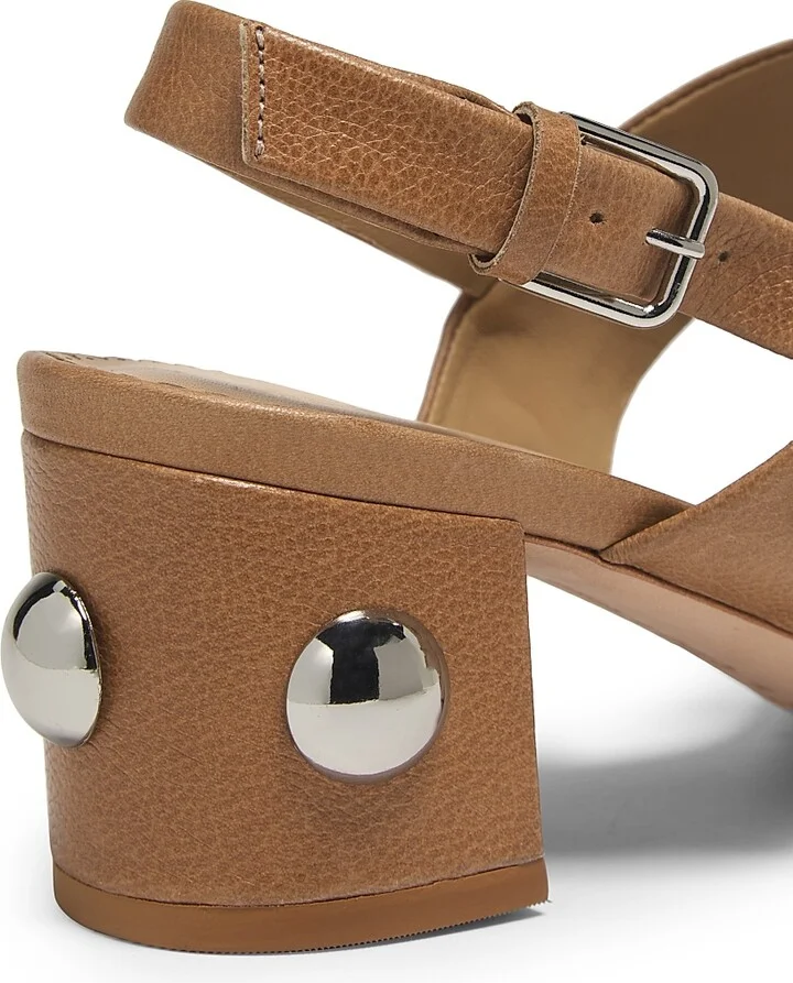Women's Gemma 45MM Studded Leather Block Heel Sandals - Brown Sugar - Size 6.5 - Image 6