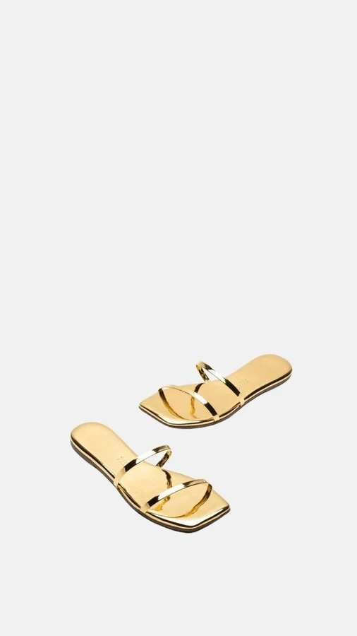 Women's Gemma Square Toe Mirror Sandal In Gold