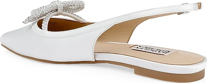 Women's Genesis Bow Satin Slingback Flats - Black Satin - Size 5 - Image 8