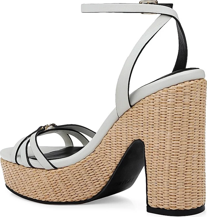 Women's Genevra 110MM Leather Platform Sandals - Ivory Leather - Size 9 - Image 3