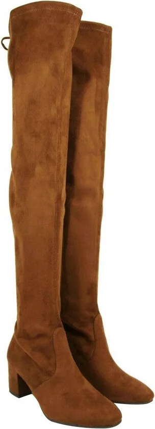 Women's Genna Coffee Brown Suede Over the Knee Boot - Image 2