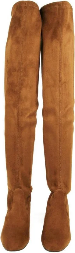 Women's Genna Coffee Brown Suede Over the Knee Boot - Image 3