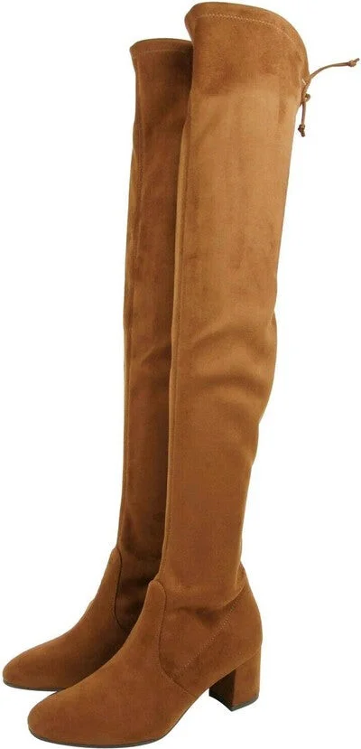 Women's Genna Coffee Brown Suede Over the Knee Boot - Image 4